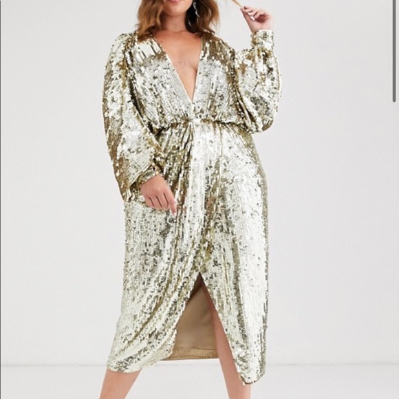 ASOS Curve Dresses & Skirts - Gold Sequin Dress